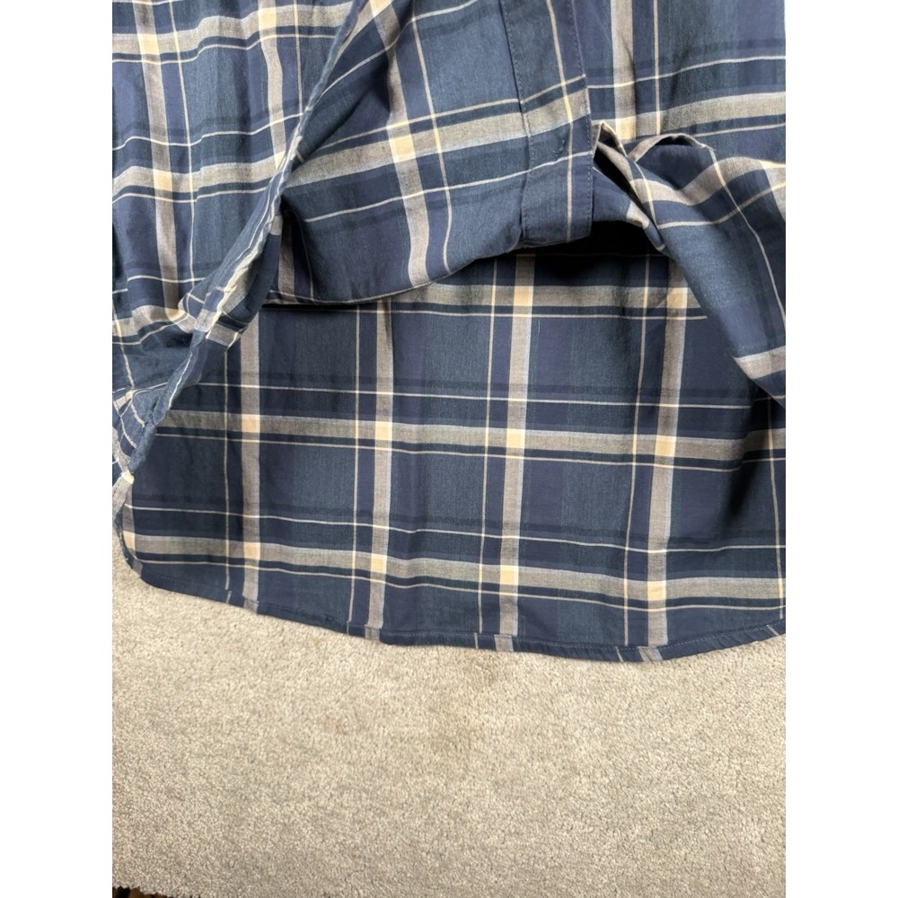 Mountain Hardwear Shirt Mens XL Blue Plaid Long Sleeve Flannel Outdoor Hiking - Picture 5 of 9